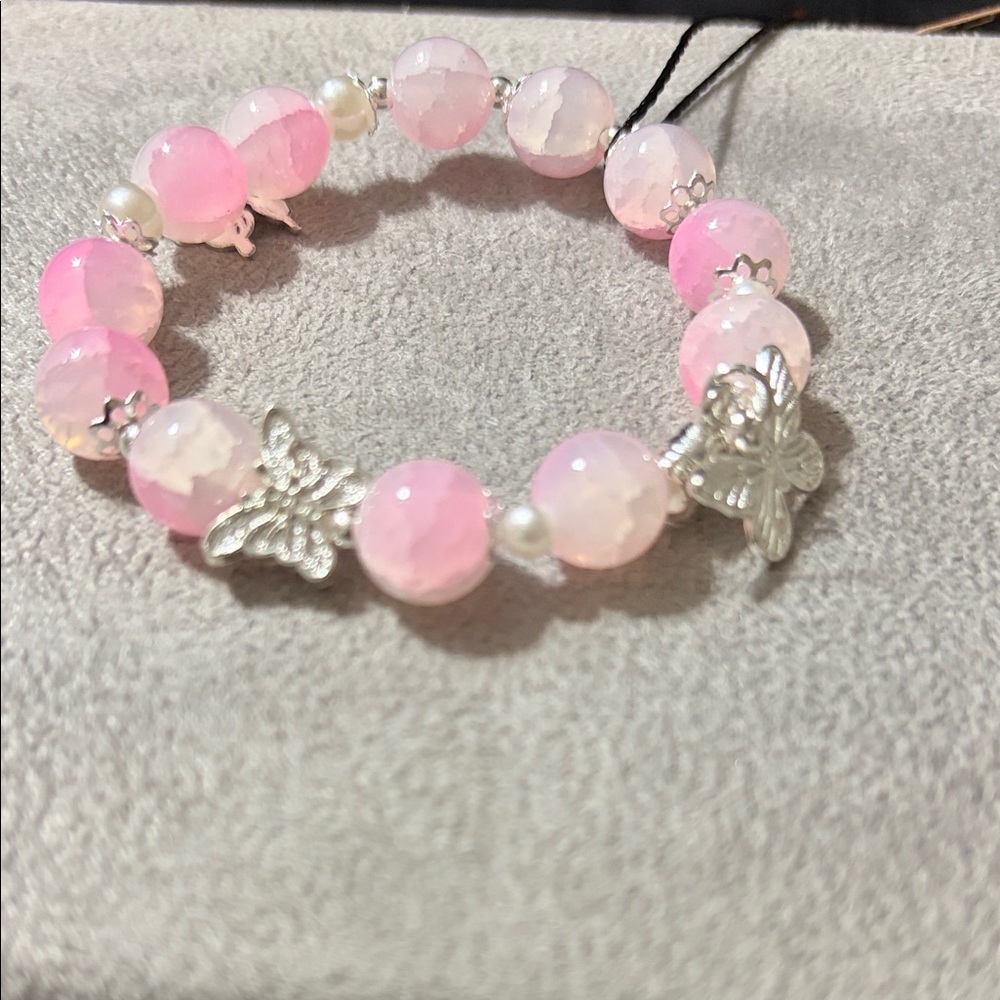 Charming Pink Butterfly Bracelet